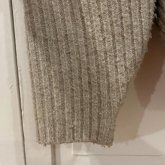 Women's Tan Deep V-Neck Sweater - Picture 6 of 13